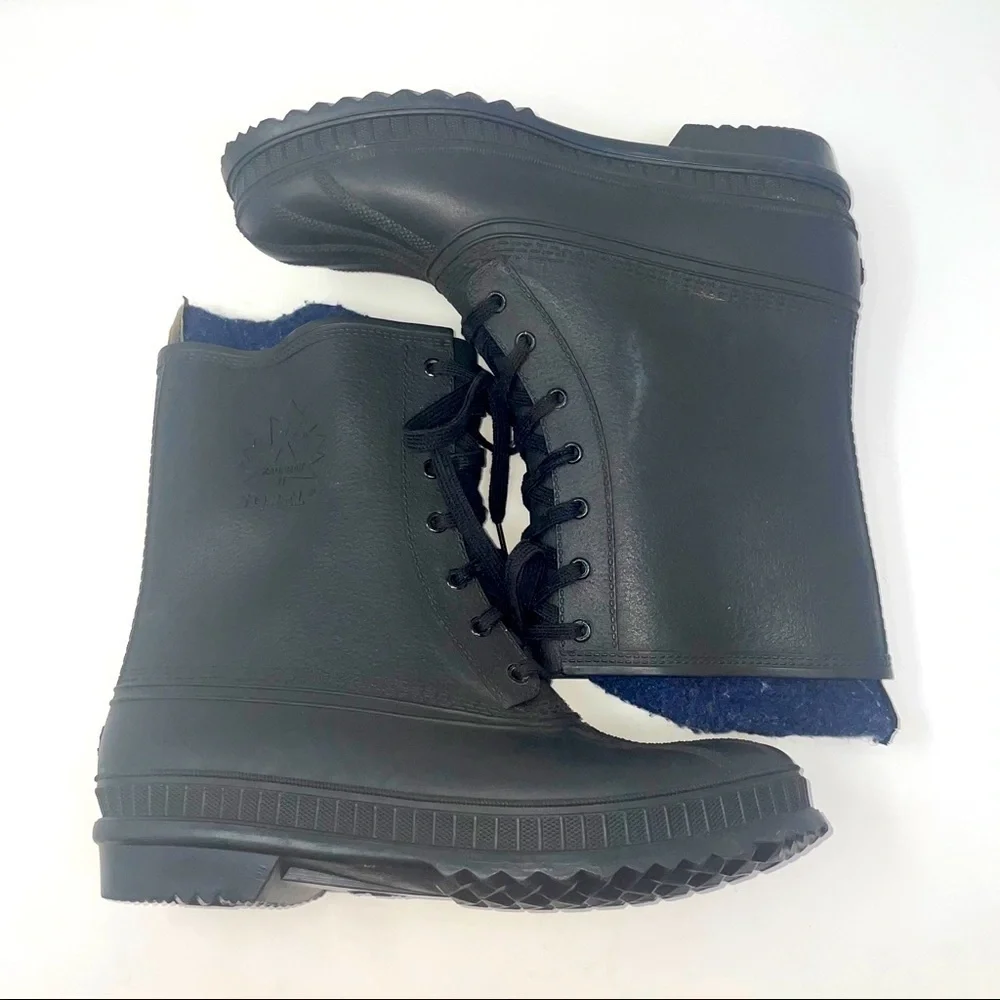 Vintage Sorel Canada Rubber Boots – Wool Lined, Black, Men's Size 7